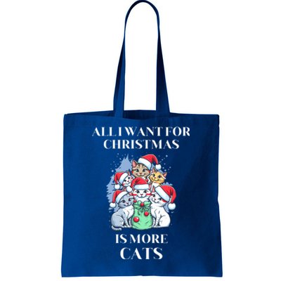 Christmas All I Want For Christmas Is More Cats Cool Gift Tote Bag