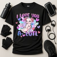 Cute Axolotl I Love You A-Lotl Valentines Day   Cooling Performance Crew T-Shirt