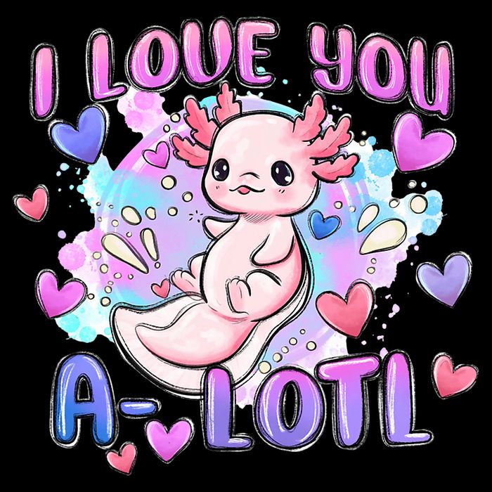 Cute Axolotl I Love You A-Lotl Valentines Day   Cooling Performance Crew T-Shirt