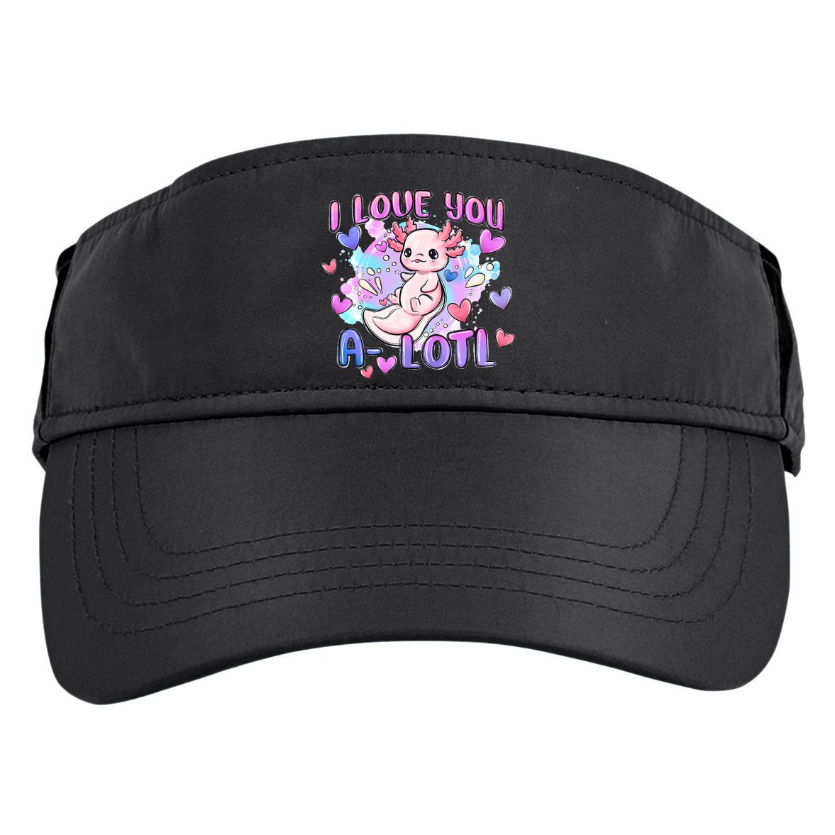 Cute Axolotl I Love You A-Lotl Valentines Day   Adult Drive Performance Visor
