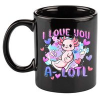 Cute Axolotl I Love You A-Lotl Valentines Day   11oz C Handle Ceramic Mug