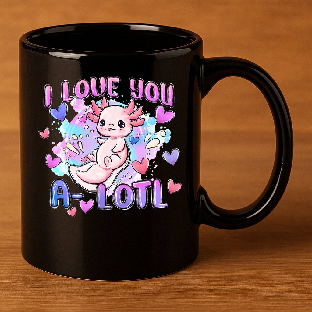 Cute Axolotl I Love You A-Lotl Valentines Day   11oz C Handle Ceramic Mug