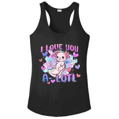 Cute Axolotl I Love You A-Lotl Valentines Day   Ladies PosiCharge Competitor Racerback Tank