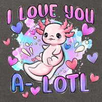 Cute Axolotl I Love You A-Lotl Valentines Day   Cotton Canvas Backpack