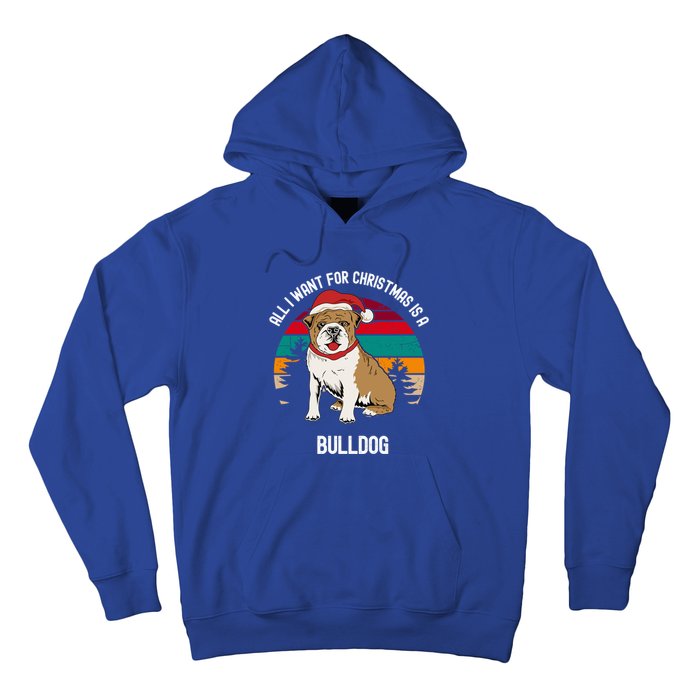 Cute All I Want For Christmas Is A Bulldog Gift Hoodie