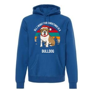 Cute All I Want For Christmas Is A Bulldog Gift Premium Hoodie