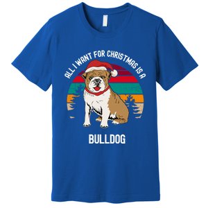 Cute All I Want For Christmas Is A Bulldog Gift Premium T-Shirt