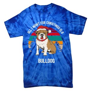 Cute All I Want For Christmas Is A Bulldog Gift Tie-Dye T-Shirt