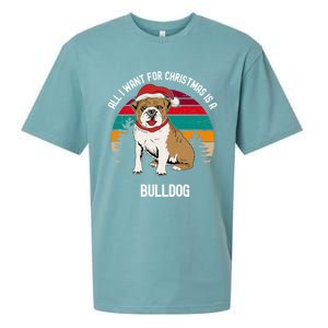 Cute All I Want For Christmas Is A Bulldog Gift Sueded Cloud Jersey T-Shirt