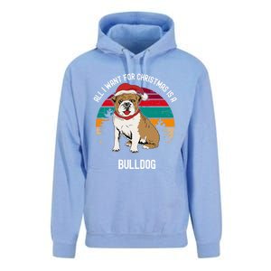 Cute All I Want For Christmas Is A Bulldog Gift Unisex Surf Hoodie