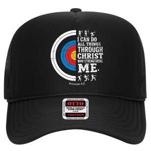 Christian Archery I Can Do All Things Religious Faith High Crown Mesh Back Trucker Hat