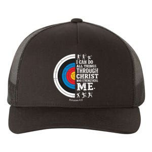 Christian Archery I Can Do All Things Religious Faith Yupoong Adult 5-Panel Trucker Hat