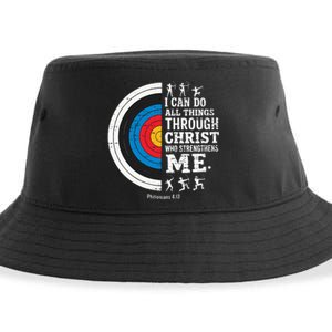 Christian Archery I Can Do All Things Religious Faith Sustainable Bucket Hat