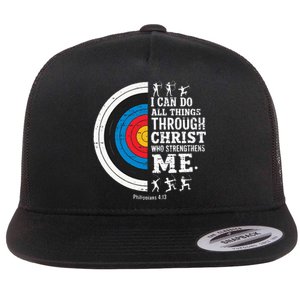 Christian Archery I Can Do All Things Religious Faith Flat Bill Trucker Hat