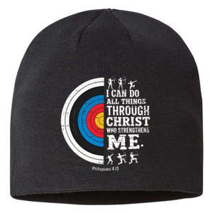 Christian Archery I Can Do All Things Religious Faith Sustainable Beanie