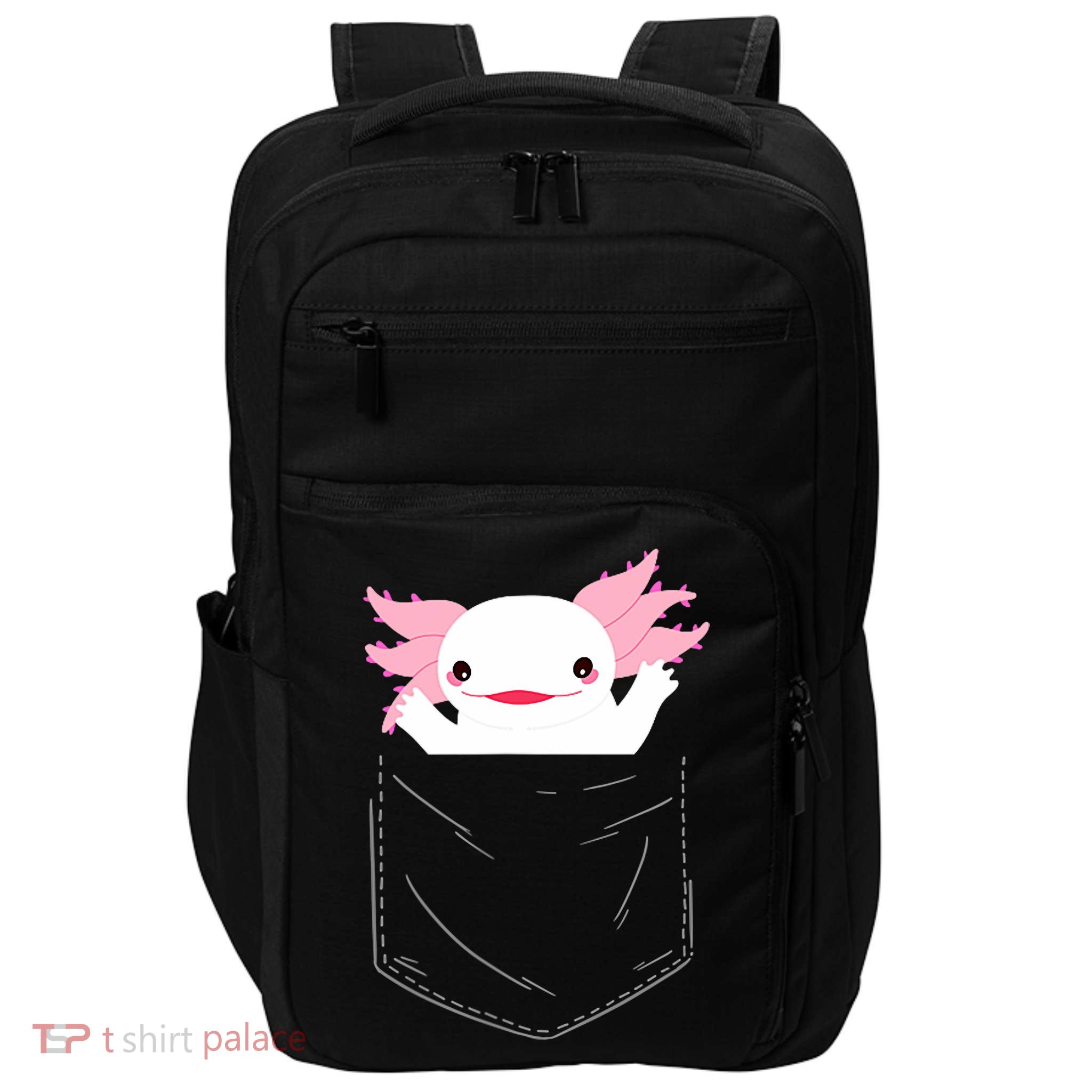 Cute Axolotl In The Bag Impact Tech Backpack