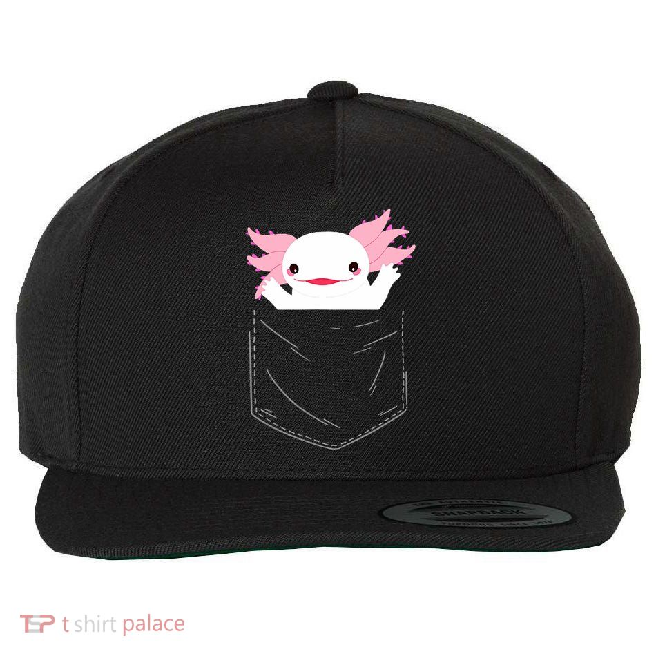 Cute Axolotl In The Bag Wool Snapback Cap