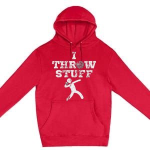 Classic Aged I Throw Stuff Shot Put Athlete Throwing Premium Pullover Hoodie