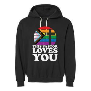 Christian Ally Inclusive Pride Clergy This Pastor Loves You Garment-Dyed Fleece Hoodie