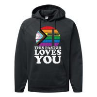 Christian Ally Inclusive Pride Clergy This Pastor Loves You Performance Fleece Hoodie