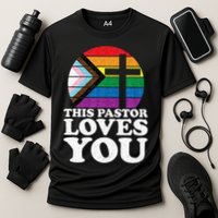 Christian Ally Inclusive Pride Clergy This Pastor Loves You Cooling Performance Crew T-Shirt