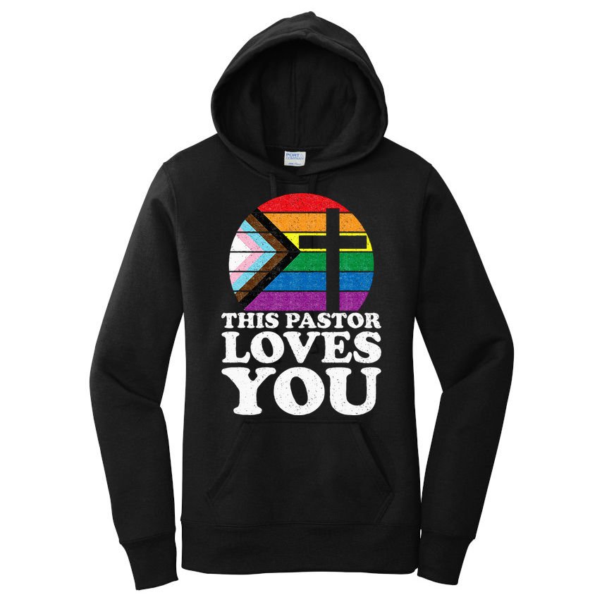 Christian Ally Inclusive Pride Clergy This Pastor Loves You Women's Pullover Hoodie