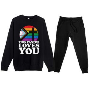 Christian Ally Inclusive Pride Clergy This Pastor Loves You Premium Crewneck Sweatsuit Set