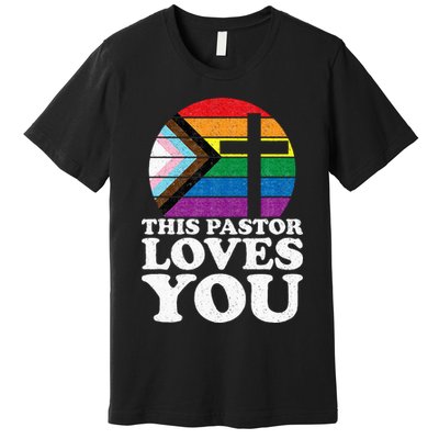 Christian Ally Inclusive Pride Clergy This Pastor Loves You Premium T-Shirt
