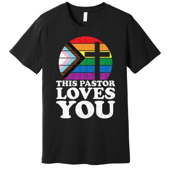 Christian Ally Inclusive Pride Clergy This Pastor Loves You Premium T-Shirt