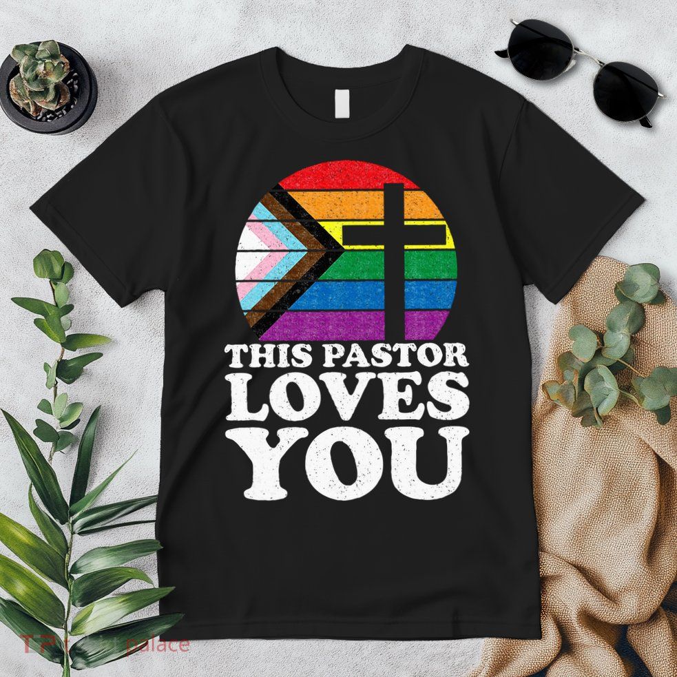 Christian Ally Inclusive Pride Clergy This Pastor Loves You Premium T-Shirt