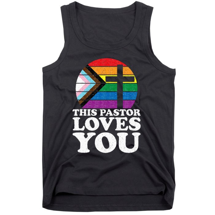 Christian Ally Inclusive Pride Clergy This Pastor Loves You Tank Top