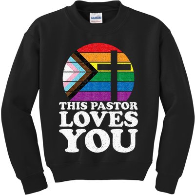 Christian Ally Inclusive Pride Clergy This Pastor Loves You Kids Sweatshirt