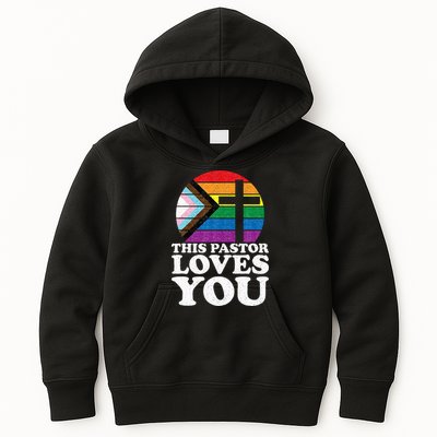Christian Ally Inclusive Pride Clergy This Pastor Loves You Kids Hoodie