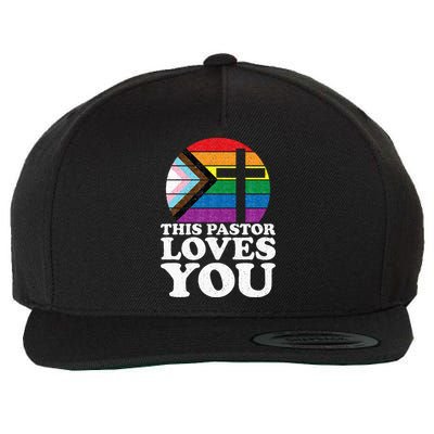 Christian Ally Inclusive Pride Clergy This Pastor Loves You Wool Snapback Cap