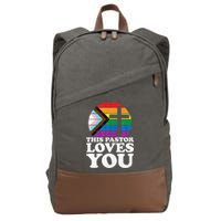 Christian Ally Inclusive Pride Clergy This Pastor Loves You Cotton Canvas Backpack
