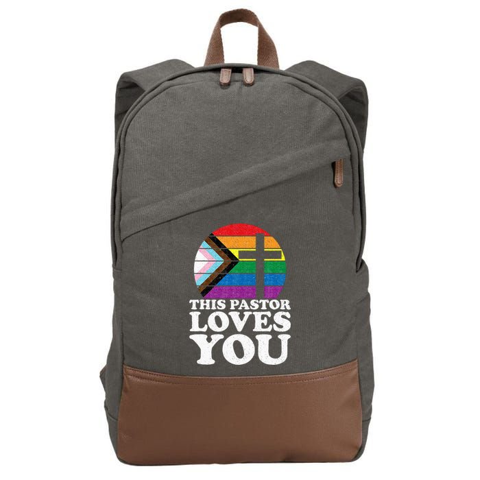 Christian Ally Inclusive Pride Clergy This Pastor Loves You Cotton Canvas Backpack
