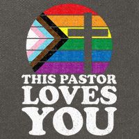 Christian Ally Inclusive Pride Clergy This Pastor Loves You Cotton Canvas Backpack