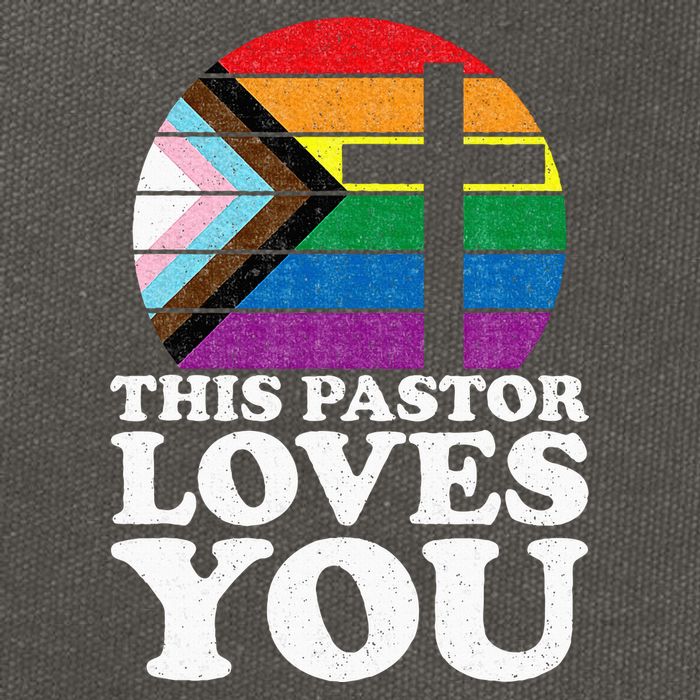 Christian Ally Inclusive Pride Clergy This Pastor Loves You Cotton Canvas Backpack