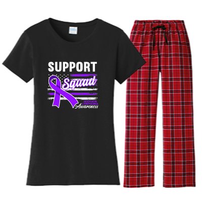 Cancer Awareness I Support Squad I Hodgkin Lymphoma Women's Flannel Pajama Set