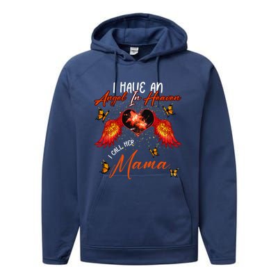 Cool Angel In Heaven Mama Family Best Friend Memorial Love Gift Performance Fleece Hoodie