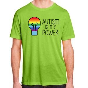 Cute Autism Is My Power Colorful Rainbow Light Bulb Adult ChromaSoft Performance T-Shirt