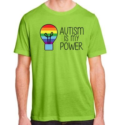 Cute Autism Is My Power Colorful Rainbow Light Bulb Adult ChromaSoft Performance T-Shirt