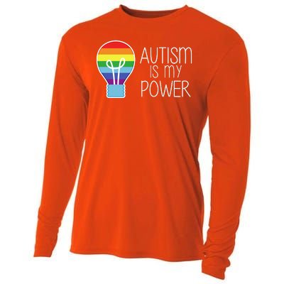 Cute Autism Is My Power Colorful Rainbow Light Bulb Cooling Performance Long Sleeve Crew