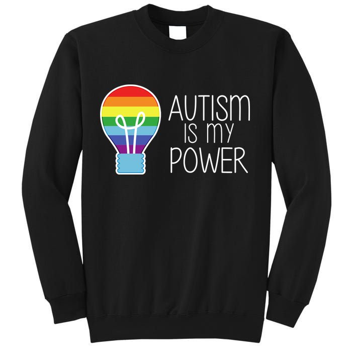 Cute Autism Is My Power Colorful Rainbow Light Bulb Sweatshirt