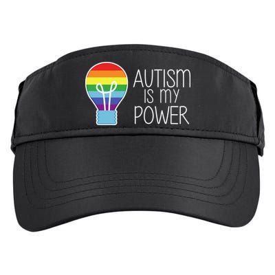 Cute Autism Is My Power Colorful Rainbow Light Bulb Adult Drive Performance Visor