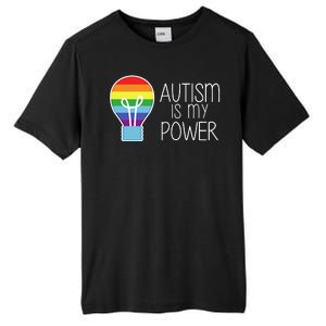 Cute Autism Is My Power Colorful Rainbow Light Bulb Tall Fusion ChromaSoft Performance T-Shirt