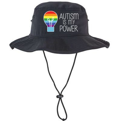 Cute Autism Is My Power Colorful Rainbow Light Bulb Bucket Hat