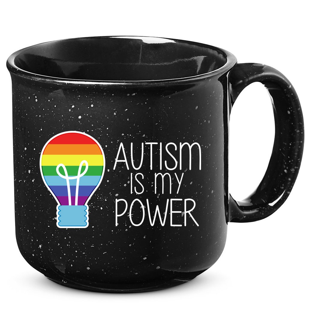 Cute Autism Is My Power Colorful Rainbow Light Bulb 15oz Campfire Ceramic Mug