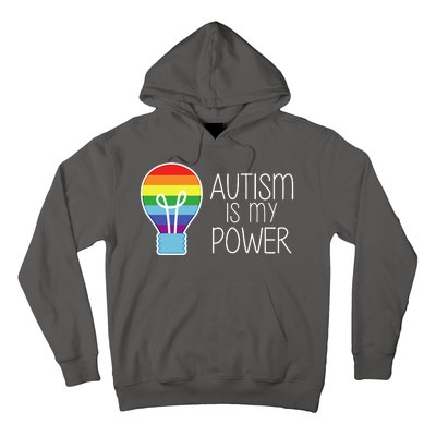 Cute Autism Is My Power Colorful Rainbow Light Bulb Hoodie