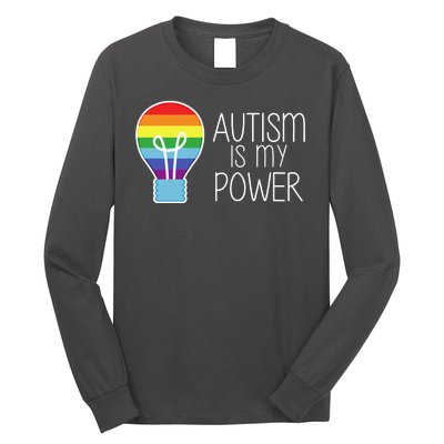 Cute Autism Is My Power Colorful Rainbow Light Bulb Long Sleeve Shirt